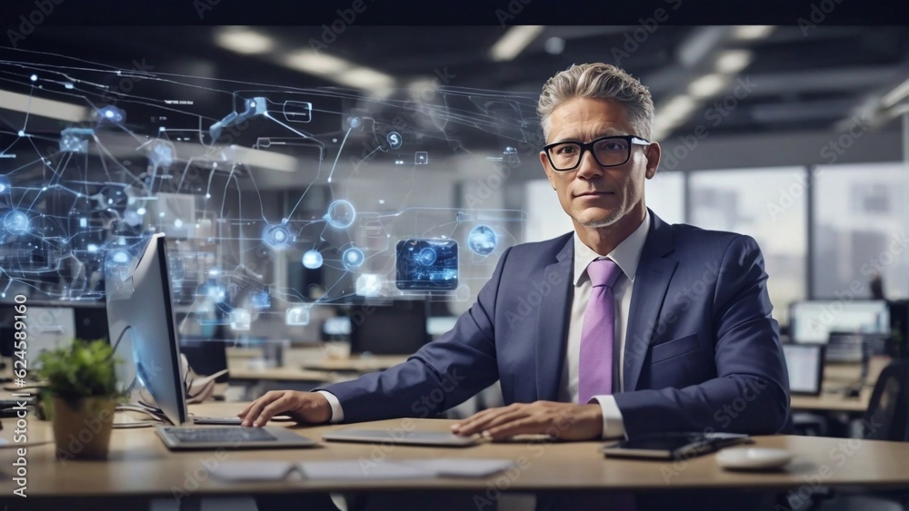 a dynamic and futuristic stock photo capturing the essence of modern business and technology. a dynamic and futuristic stock photo capturing the essence of modern business and technology.