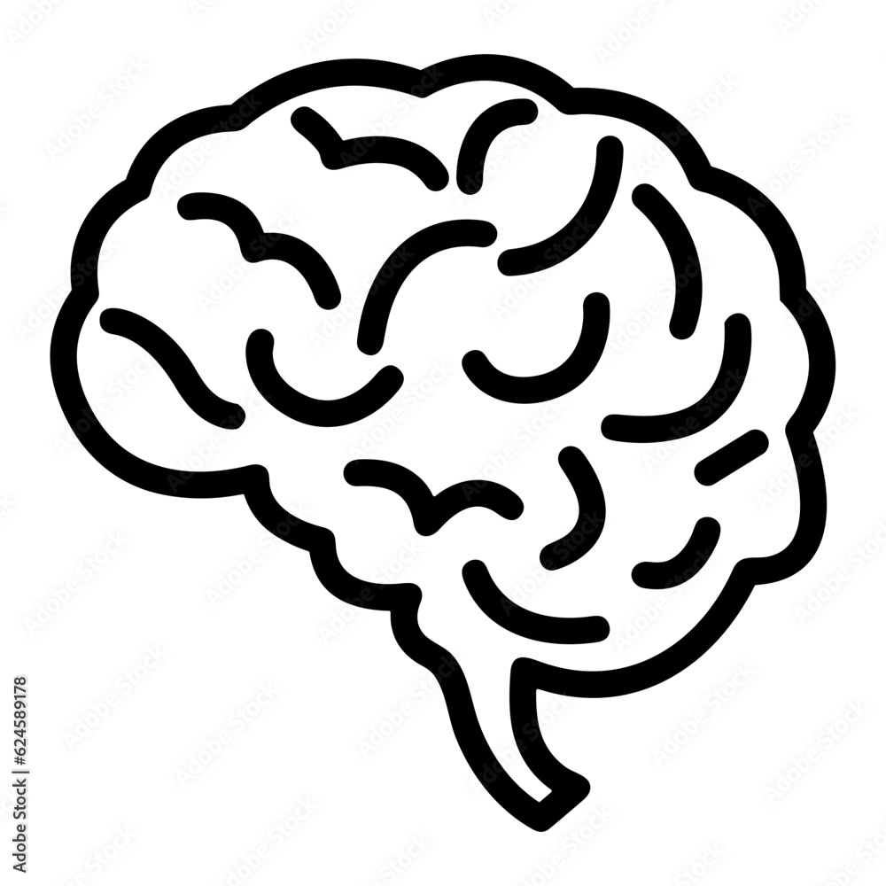 Brain idea symbol icon vector image. Illustration of the creative intelligence think design image Brain idea symbol icon vector image. Illustration of the creative intelligence think design image