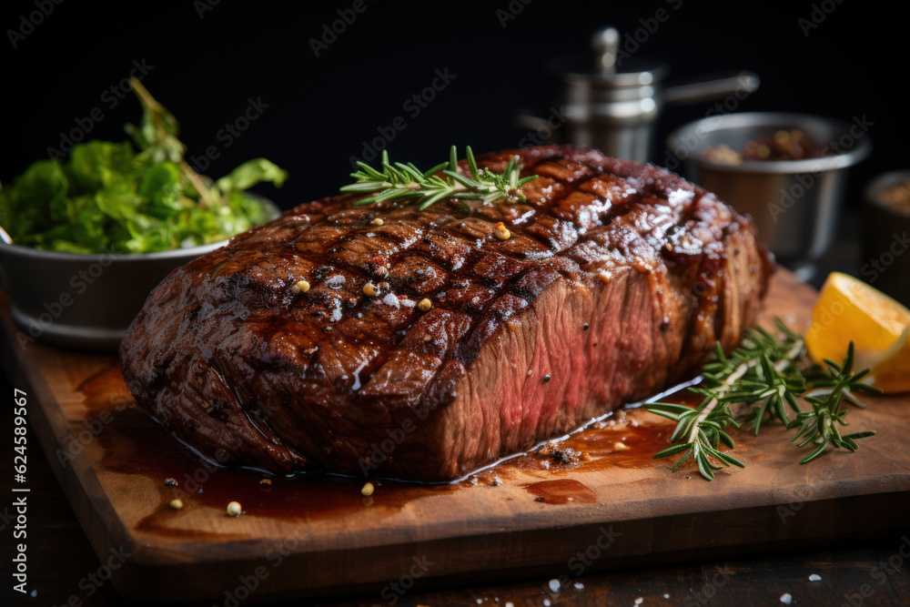 A Culinary Symphony: The Marvelous Composition of Roasted Meat in a Fantastic Display. Generative AI A Culinary Symphony: The Marvelous Composition of Roasted Meat in a Fantastic Display. Generative AI