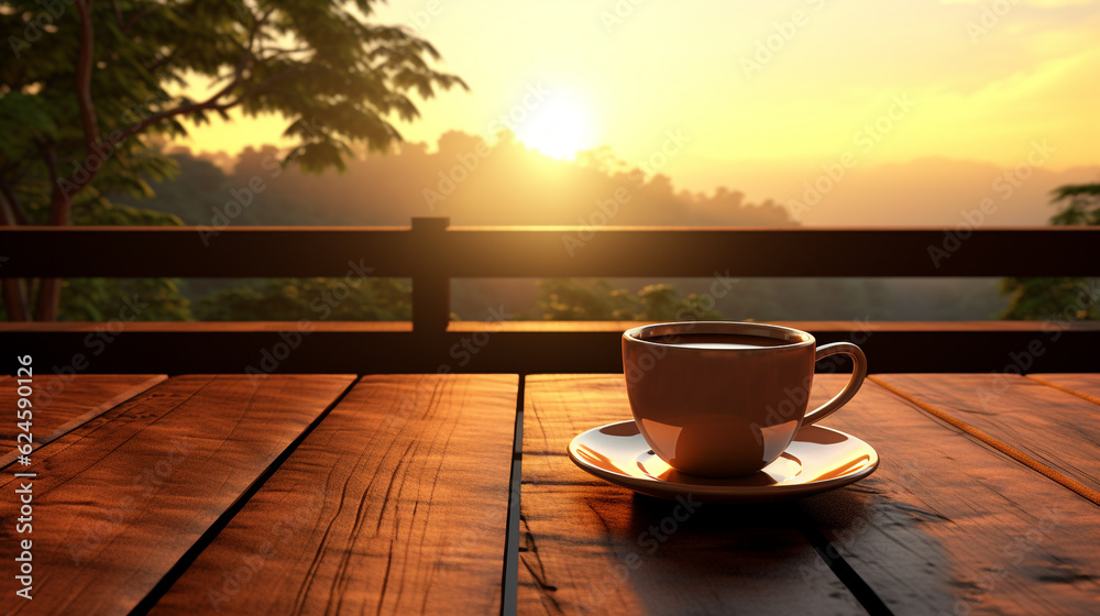 The feel of the mountains in the morning with a cup of hot coffee The feel of the mountains in the morning with a cup of hot coffee