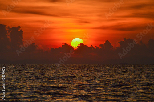 sunset in the ocean © mariasol