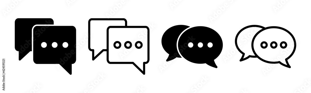 Chat icon set illustration. speech bubble sign and symbol. comment icon. message Chat icon set illustration. speech bubble sign and symbol. comment icon. message