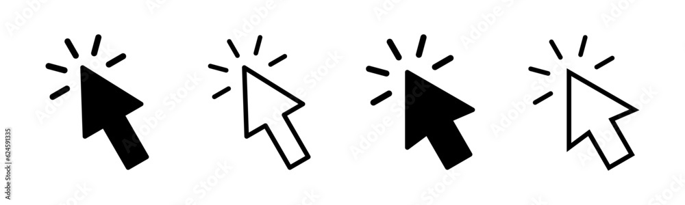 Click icon set illustration. pointer arrow sign and symbol. cursor icon Click icon set illustration. pointer arrow sign and symbol. cursor icon