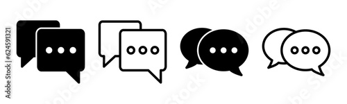 Chat icon set illustration. speech bubble sign and symbol. comment icon. message