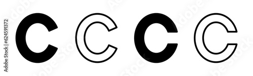 Copyright icon set illustration. copyright sign and symbol