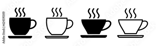 coffee cup icon set illustration. cup a coffee sign and symbol