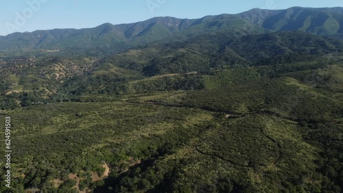 Beautiful Santa Ynez Mountains from Santa Ynez Valley, Aerial View photo