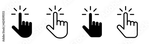 Hand cursor icon set illustration. cursor sign and symbol. hand cursor icon clik