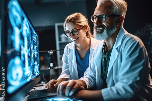 Radiologist explaining x ray results. Generative AI