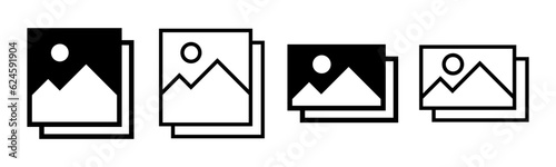 Picture icon set illustration. photo gallery sign and symbol. image icon