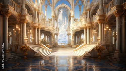 Stampa su tela A realistic fantasy interior of the royal palace