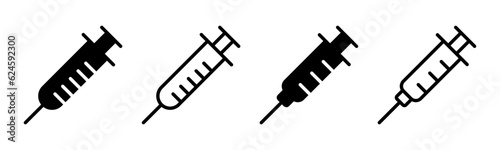 Syringe icon set illustration. injection sign and symbol. vaccine icon