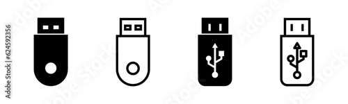 Usb icon set illustration. Flash disk sign and symbol. flash drive sign.