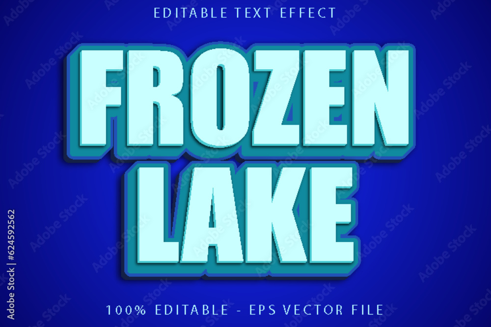Frozen Lake Editable Text Effect Cartoon Style