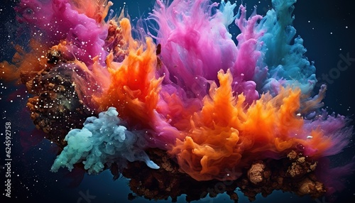 Splash of Colourful Smoke Bomb