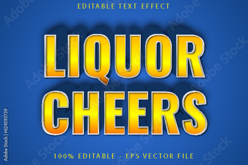 Liquor Cheers Editable Text Effect Cartoon Style