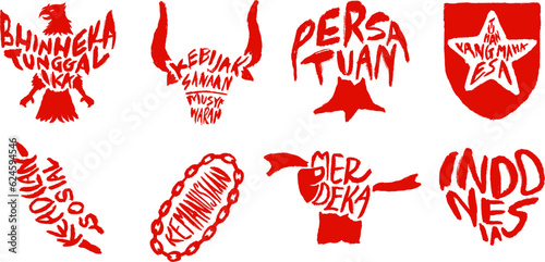 Pancasila Indonesia Typography
