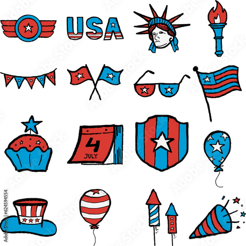Independence of America Illustration Element