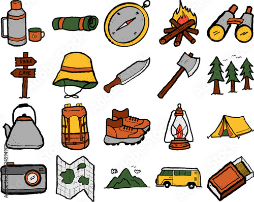 Summer Camping Illustration Element