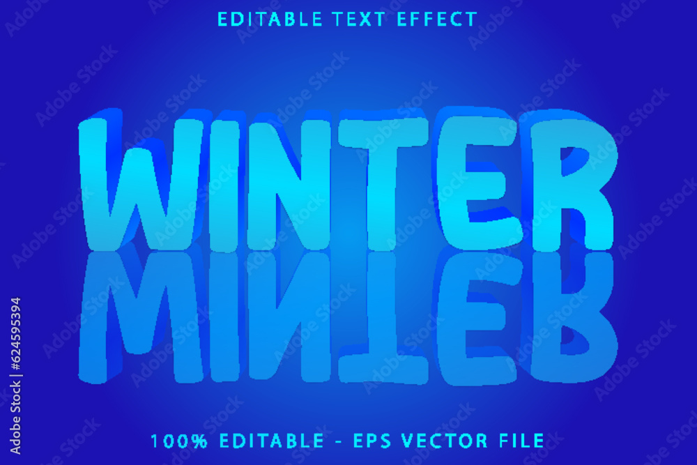 Winter Editable Text Effect Cartoon Style