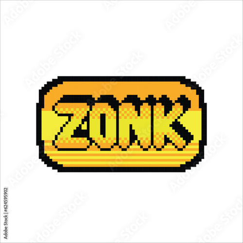 zonk text box in pixel art style photo