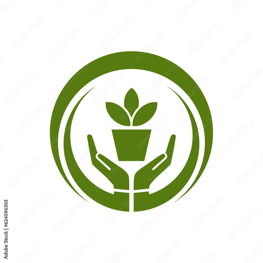Agriculture and tree planting logo design. Agriculture and tree planting logo design.
