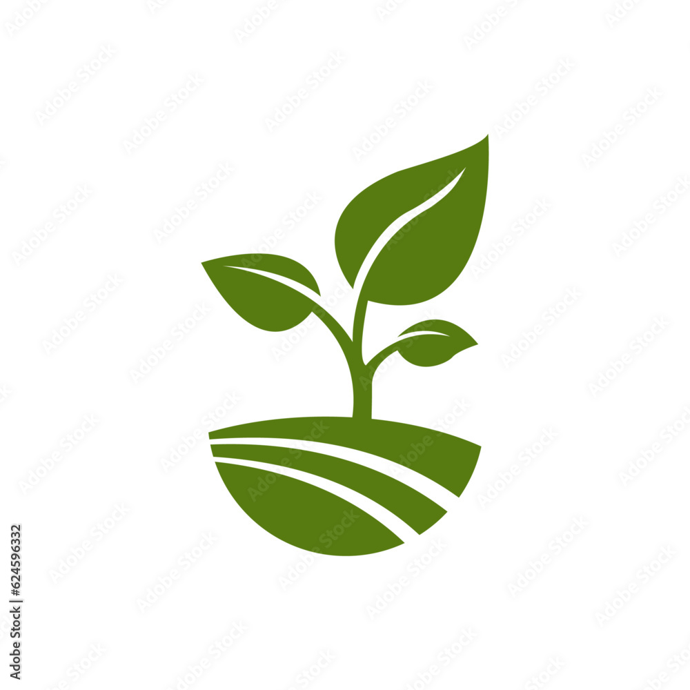 Agriculture and tree planting logo design. Agriculture and tree planting logo design.