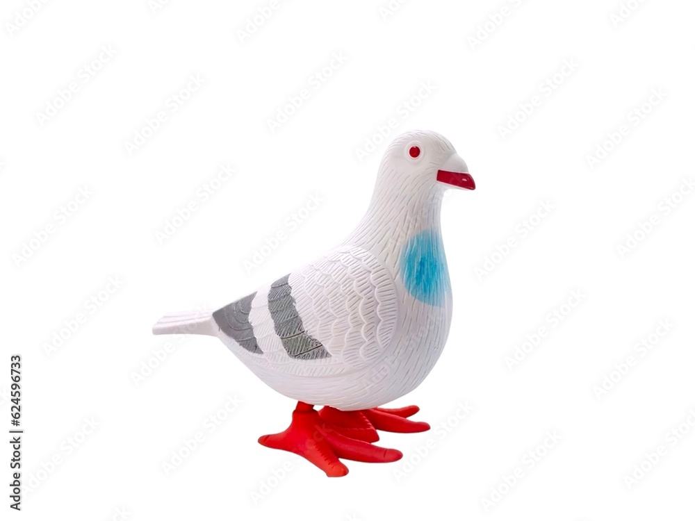 Animal miniature white dove on white background Animal miniature white dove on white background