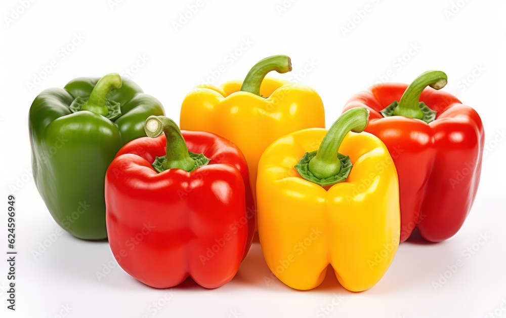 bunch of bell pepper isolated on white background bunch of bell pepper isolated on white background