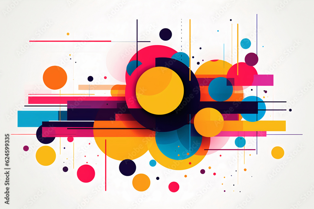 geometric abstract shapes and lines vector illustration in different ...