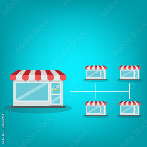 Expanding Small Business. Franchise business. Growth Brand Chain Store  Franchising System