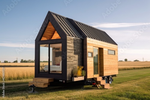 series of tiny homes, each with its own unique style and design, created with generative ai