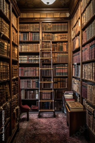 legal library bookshelves filled with books, created with generative ai