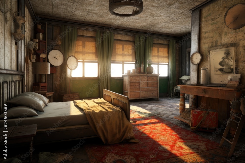 3d-rendered room with a focus on textures and materials, created with generative ai 3d-rendered room with a focus on textures and materials, created with generative ai