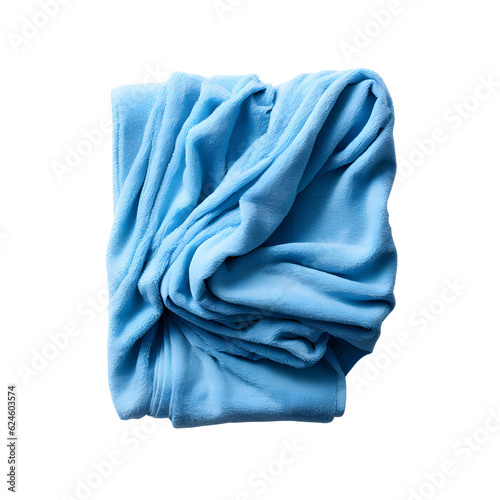 randomly folded blue towels