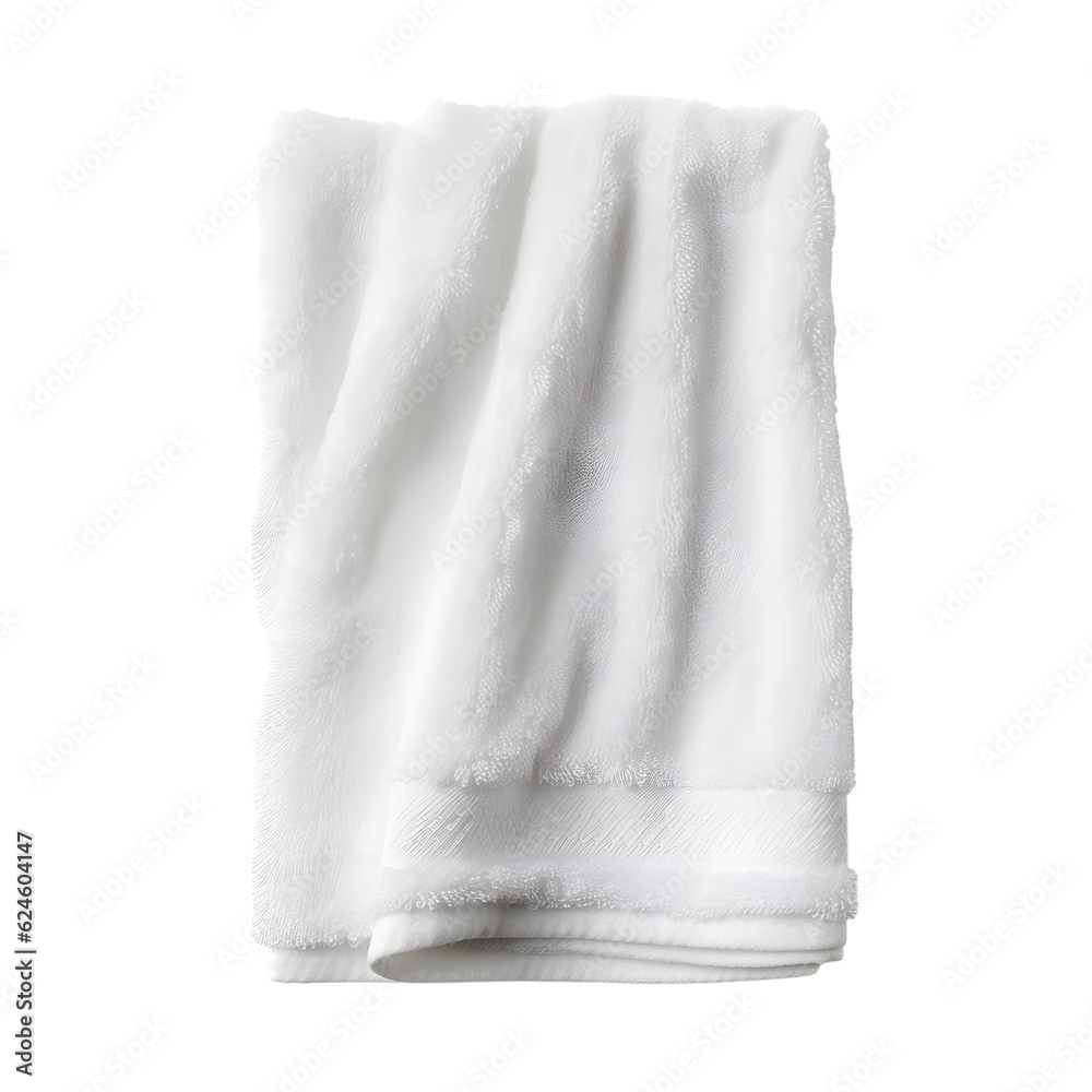 white clean folded towel - obrazy, fototapety, plakaty 