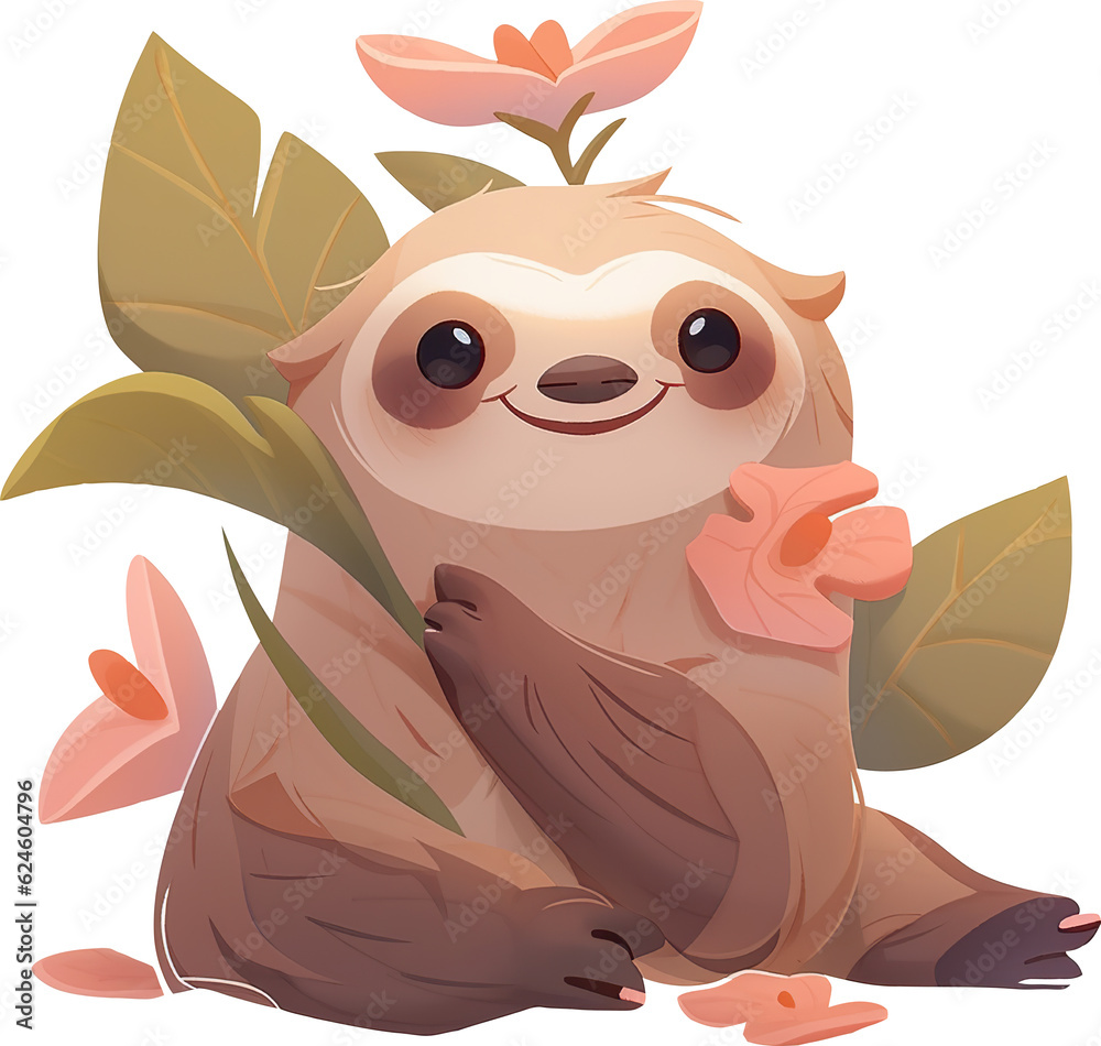 Naklejka premium Slothful Serenity Exploring the World of Calm Beings