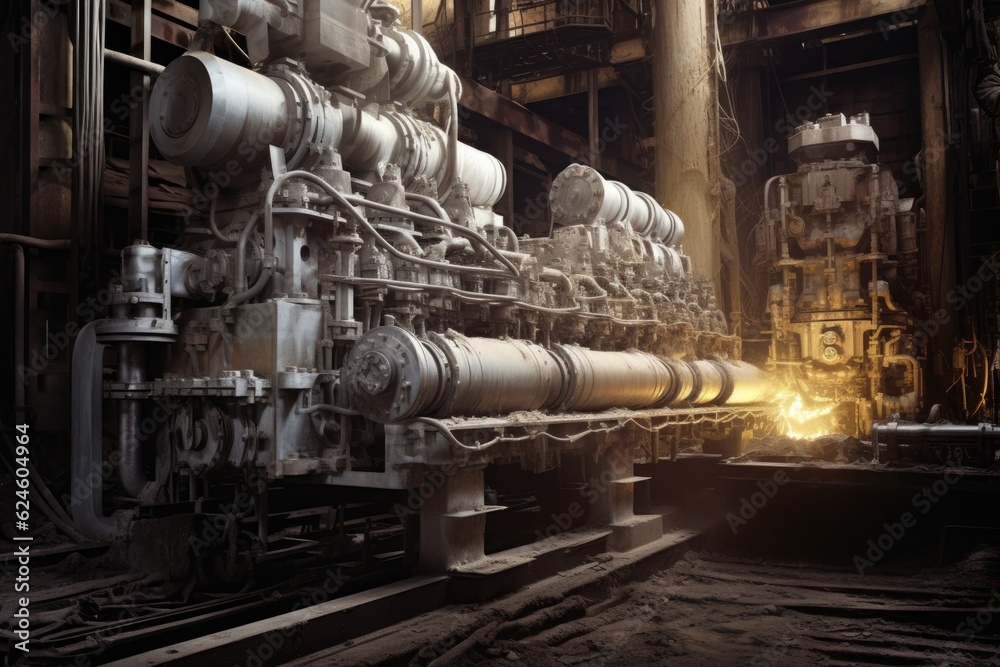 machinery used in aluminum extrusion process, created with generative ai machinery used in aluminum extrusion process, created with generative ai