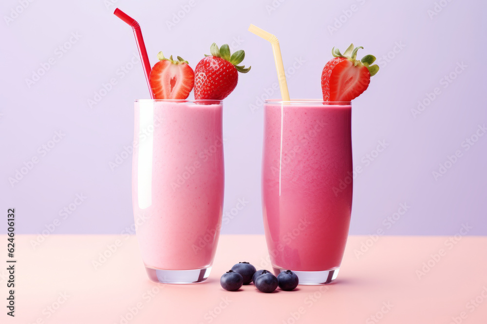 strawberry and blueberry smoothie. AI Generated strawberry and blueberry smoothie. AI Generated