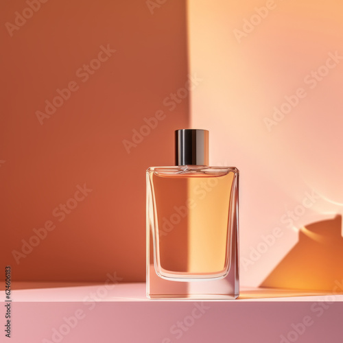 modern minimalist perfume bottle design, isolated. AI Generated