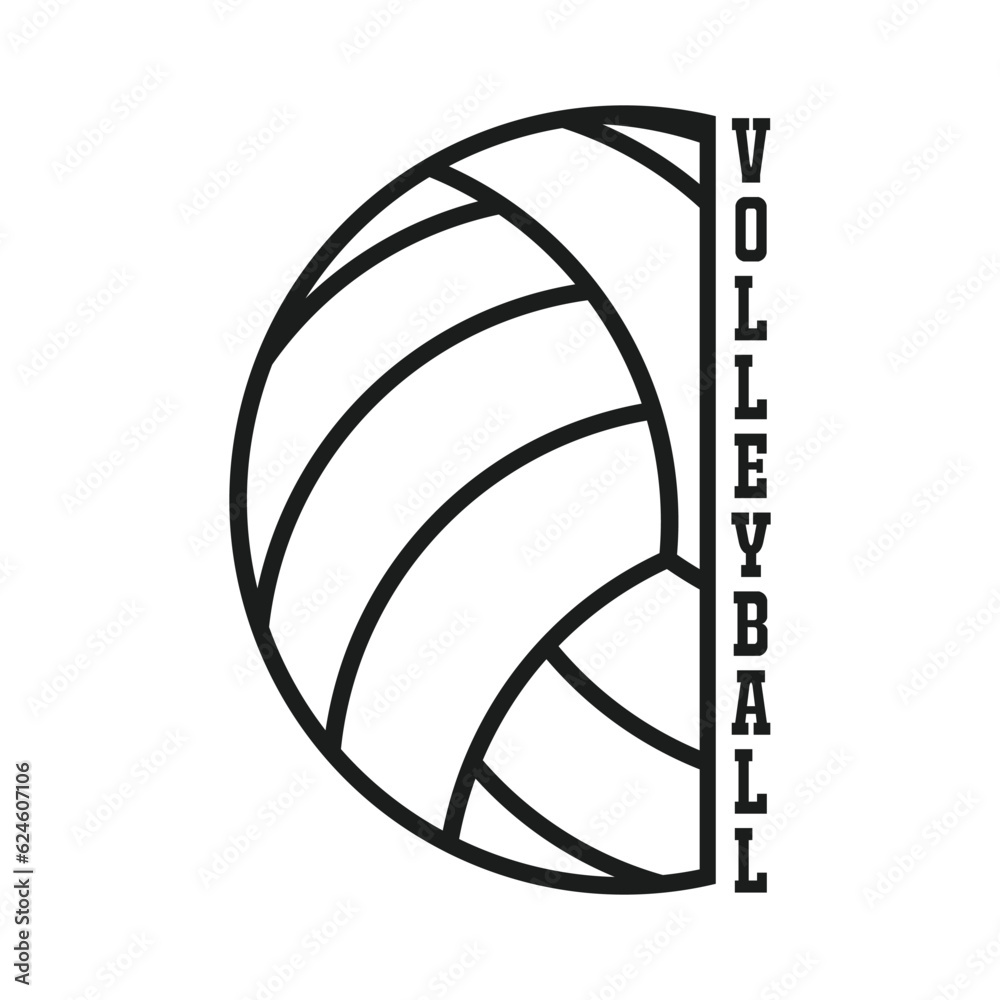 Volleyball Line Art, Volleyball Vector, Volleyball illustration, Sports ...