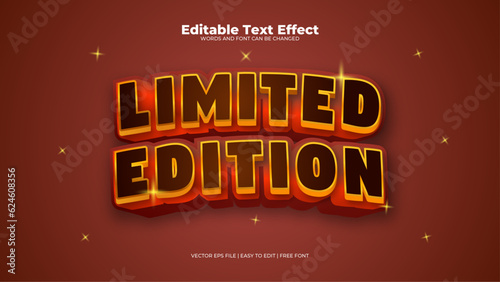 Limited edition red editable text effect