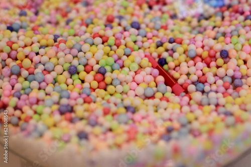 Colorful styrofoam ball