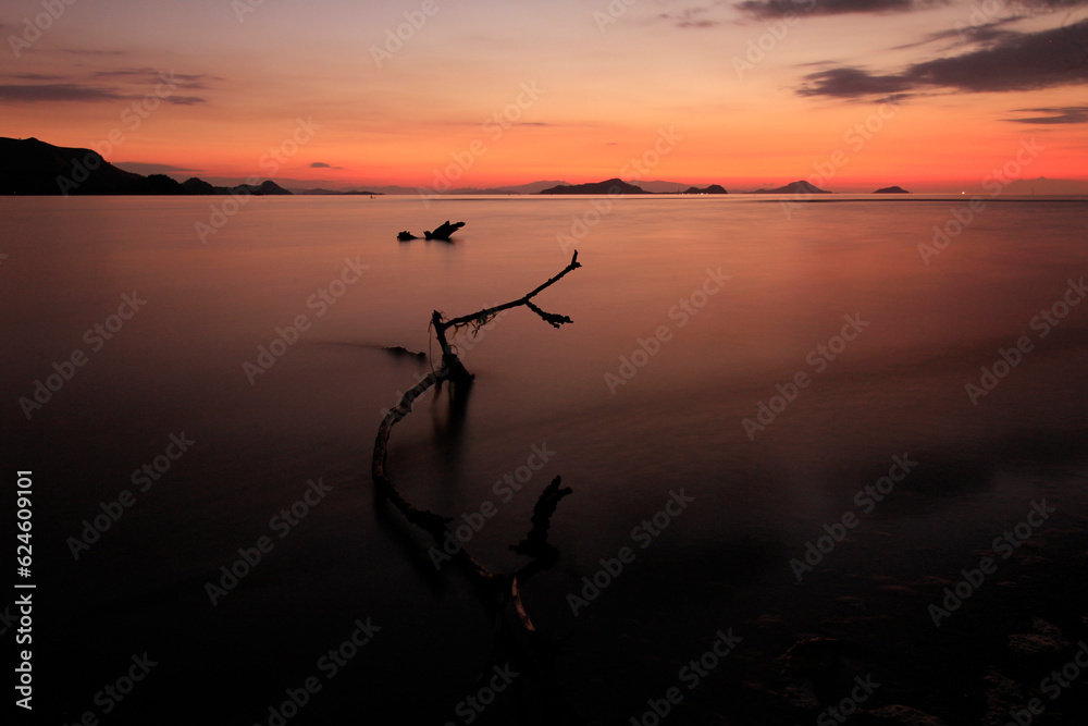 Sunset in Labuan Bajo, West Manggarai Regency, East Nusa Tenggara, Indonesia