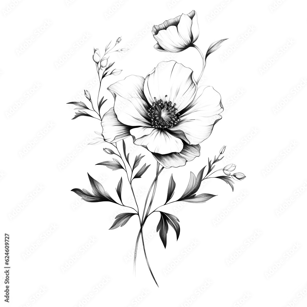 flowers drawing line art flowers drawing line art