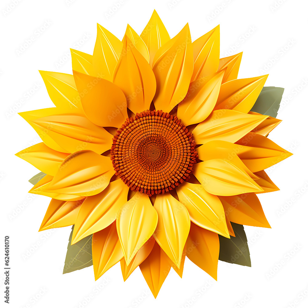 Fototapeta premium top view Sunflower flower isolated on a white background , png transparent background