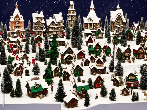 Christmas Village  Generative AI Illustration