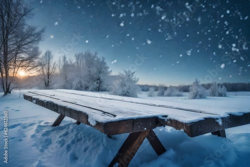 snow covered bench in the park © Faisal Ai