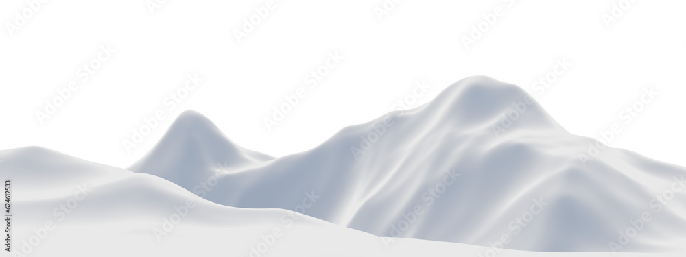 Obraz premium 3D render snow mountain. White terrain. Cold environment.