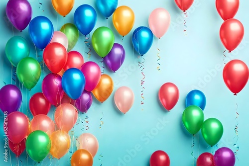 colorful balloons on a white background Created using generative AI tools